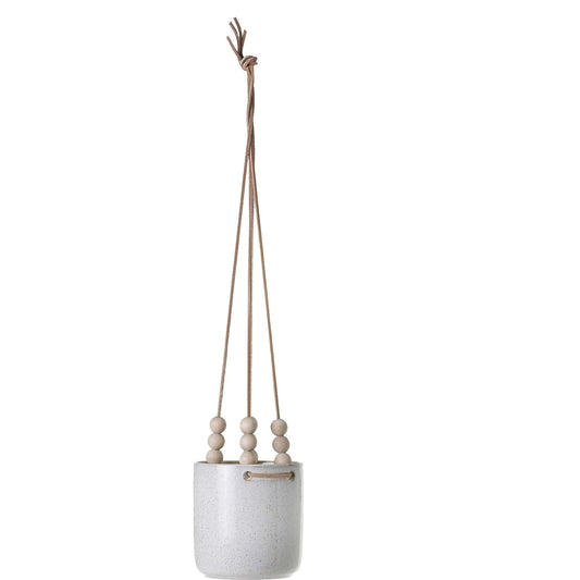 Tomi Hanging Pot by Accent Decor in tan. Made from ceramic in a modern style.