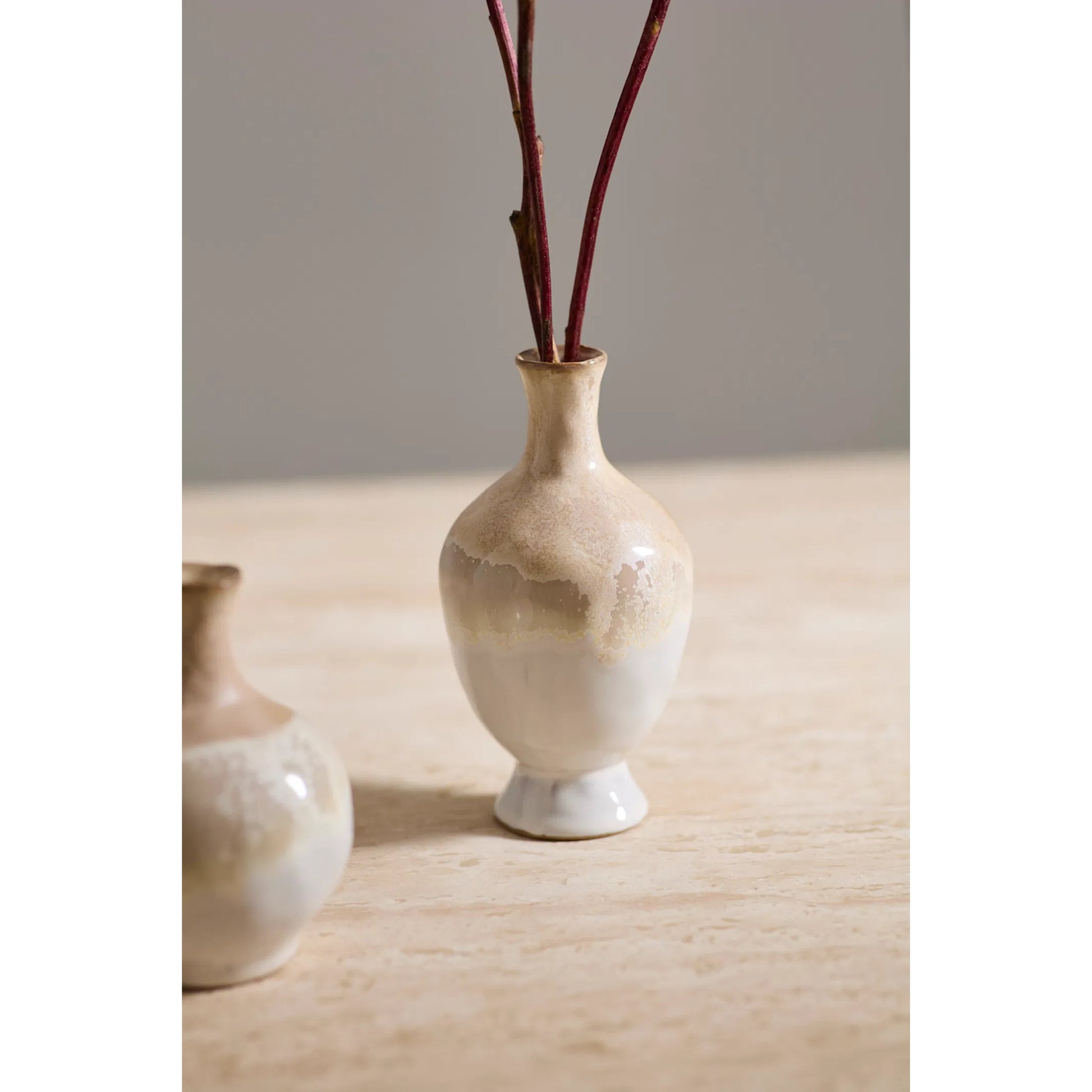 Avena Budvase 2 (Set of 2) by Accent Decor in off, white. Made from ceramic in a unique style.