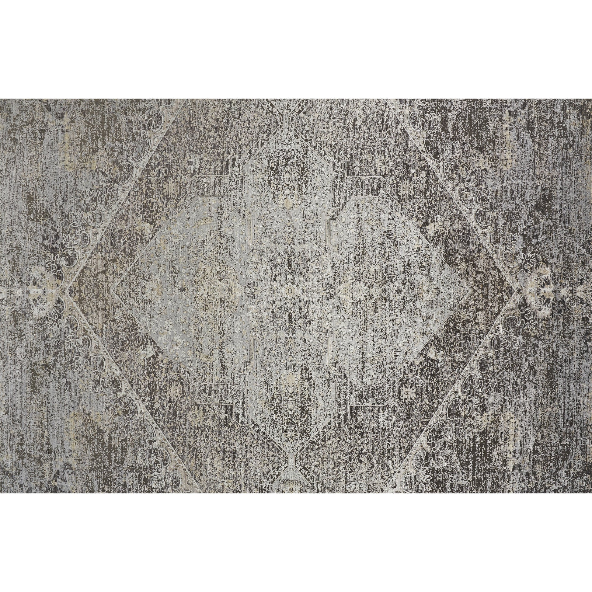 Sarrant Transitional Rug - 3963F by Feizy in gray, silver, ivory. Made from viscose, polyester in a unique style.