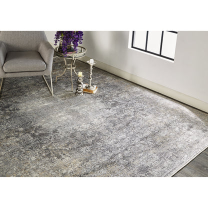 Sarrant Transitional Rug - 3964F by Feizy in gray, ivory, tan. Made from viscose, polyester in a unique style.