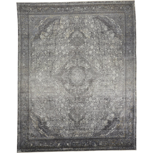 Sarrant Transitional Rug - 3967F by Feizy in gray, silver, ivory. Made from viscose, polyester in a unique style.