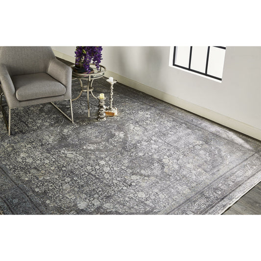 Sarrant Transitional Rug - 3967F by Feizy in gray, silver, ivory. Made from viscose, polyester in a unique style.