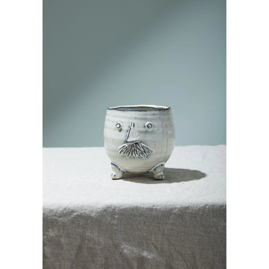 Mr Clay Pot by Accent Decor in white. Made from ceramic in a modern style.