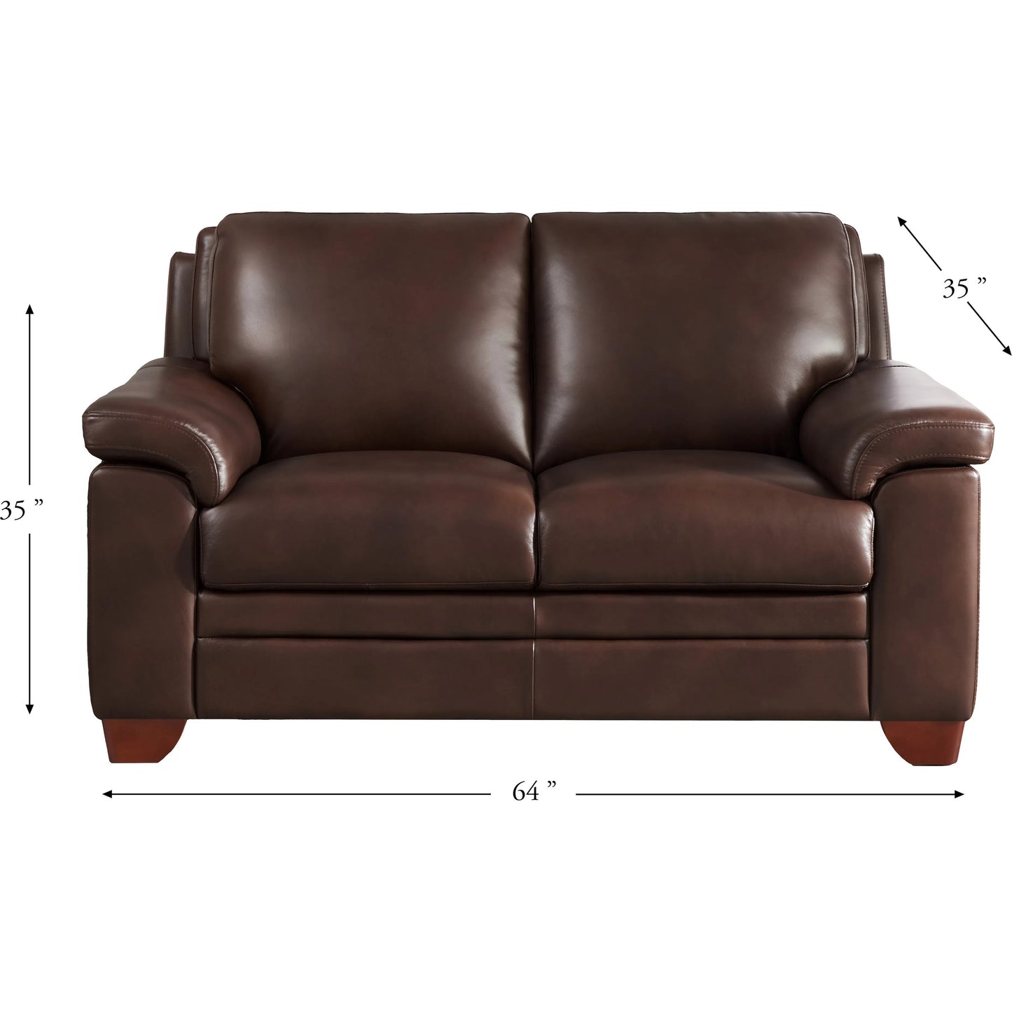 002 SI-2297546 | Additional Silo | Magnum Loveseat by Hydeline in chestnut brown. Made from leather in a traditional style.