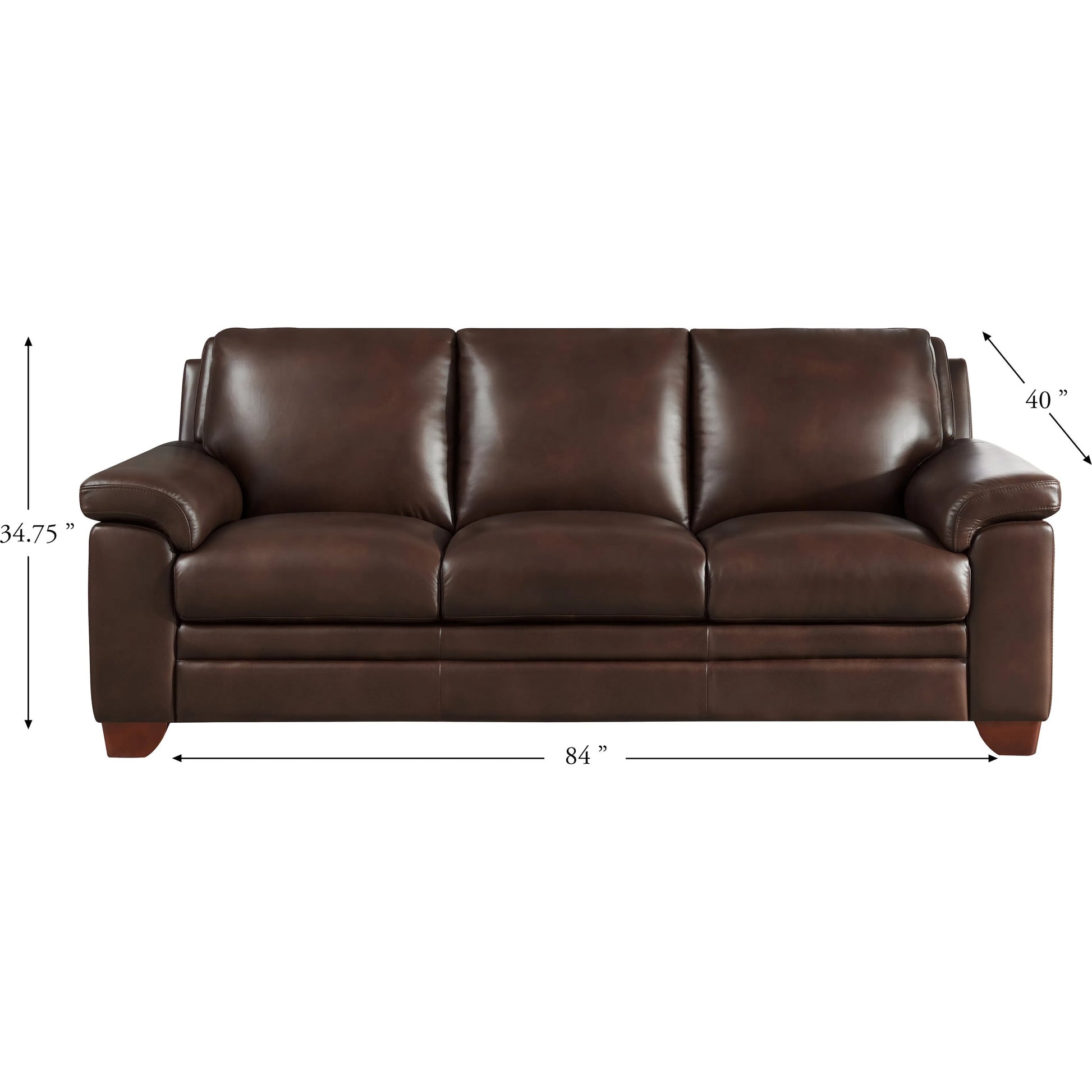 Magnum Sofa by Hydeline in chestnut brown. Made from leather in a traditional style.