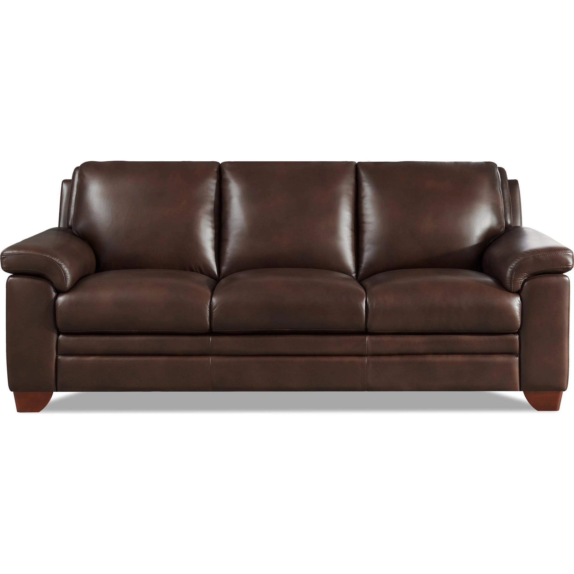 Magnum Sofa by Hydeline in chestnut brown. Made from leather in a traditional style.
