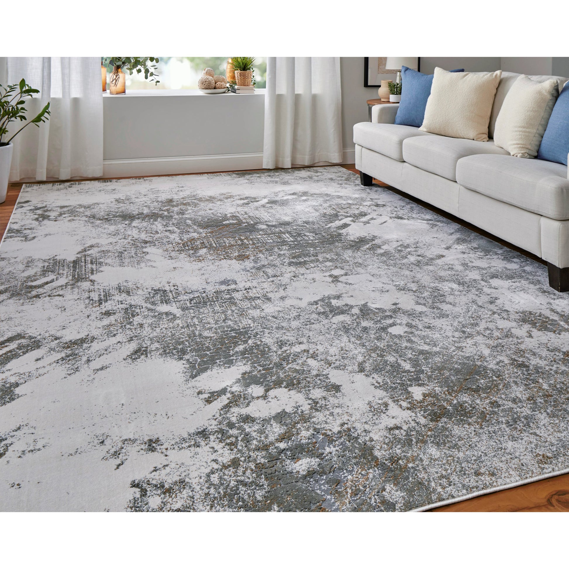 Waldor Rug - 73539NDF by Feizy in gray, silver, taupe. Made from polypropylene, polyester in a unique style.