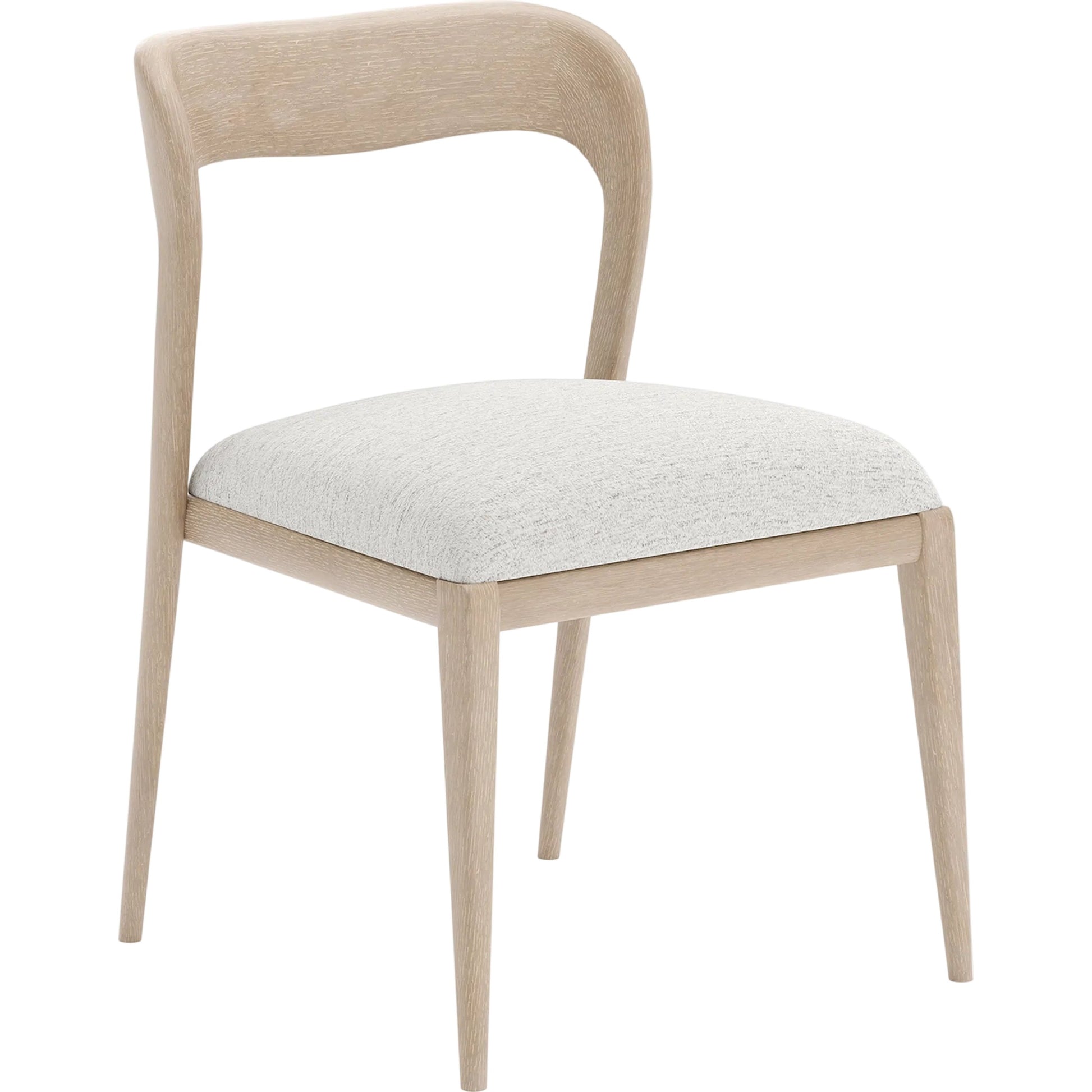 Rhythm Side Chair by Caracole in ivory and sun drenched oak. Made from oak in a transitional style.