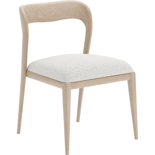 Rhythm Side Chair by Caracole in ivory and sun drenched oak. Made from oak in a transitional style.