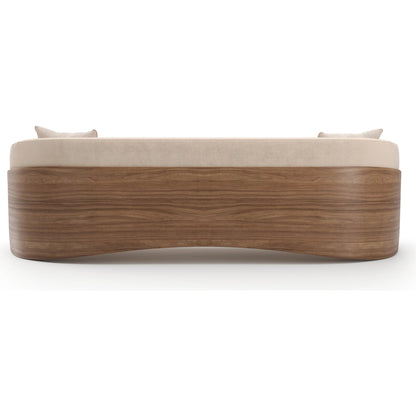 Fleur Wood Back Sofa by Caracole in porcini. Made from unique in a transitional style.