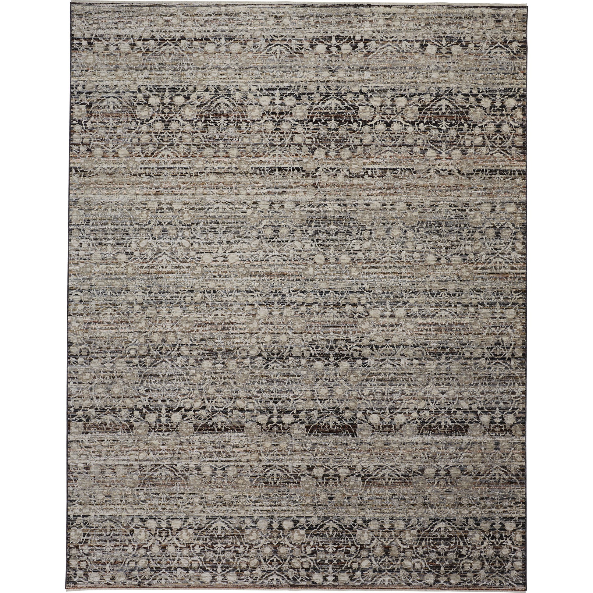 Caprio Transitional Damask Rug - 3961F by Feizy in gray, ivory, tan. Made from polyester, viscose in a unique style.