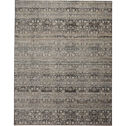 Caprio Transitional Damask Rug - 3961F by Feizy in gray, ivory, tan. Made from polyester, viscose in a unique style.