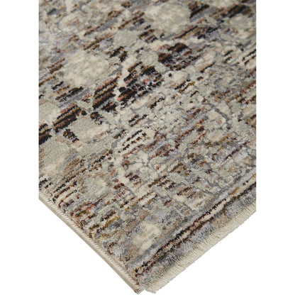 Caprio Transitional Damask Rug - 3961F by Feizy in gray, ivory, tan. Made from polyester, viscose in a unique style.