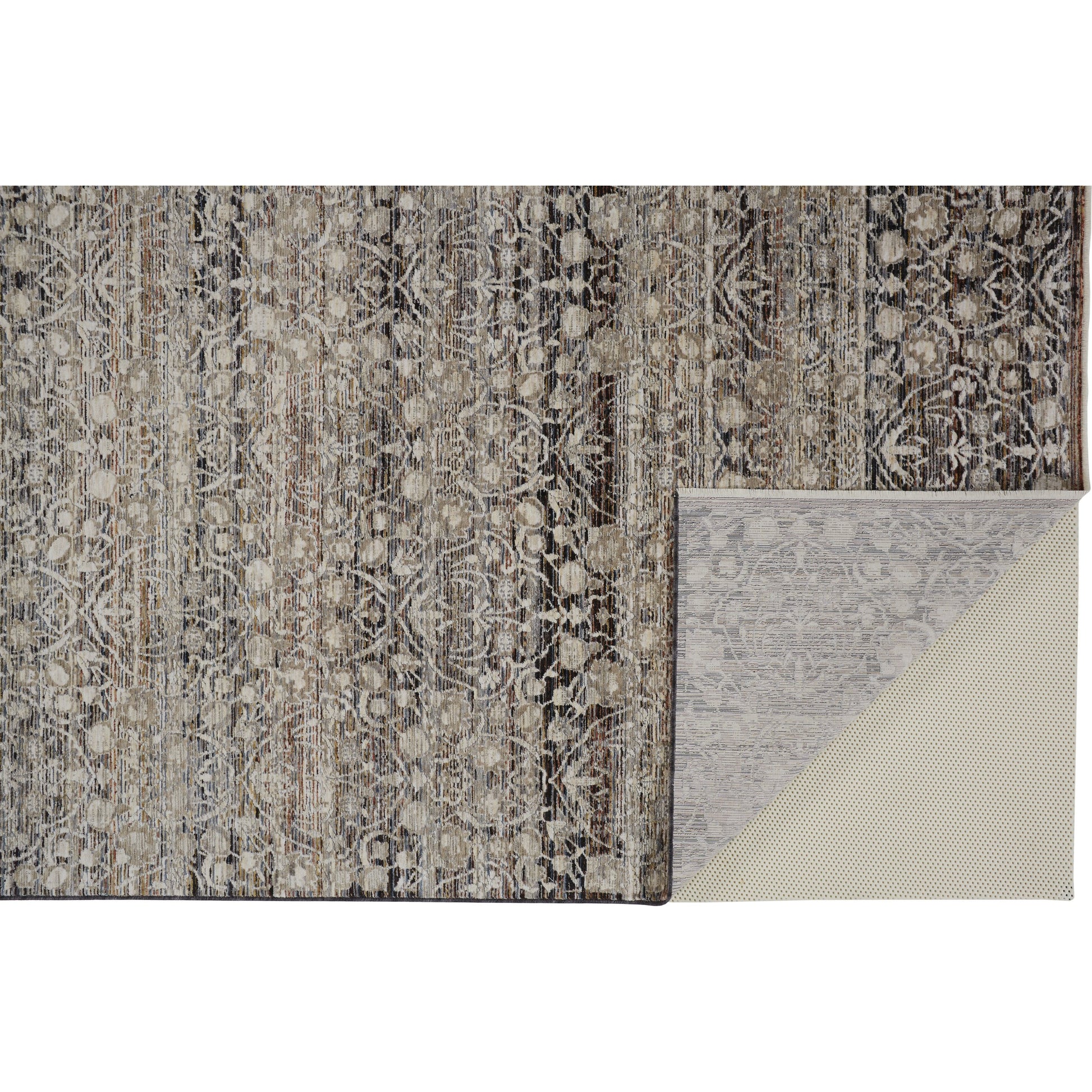 Caprio Transitional Damask Rug - 3961F by Feizy in gray, ivory, tan. Made from polyester, viscose in a unique style.