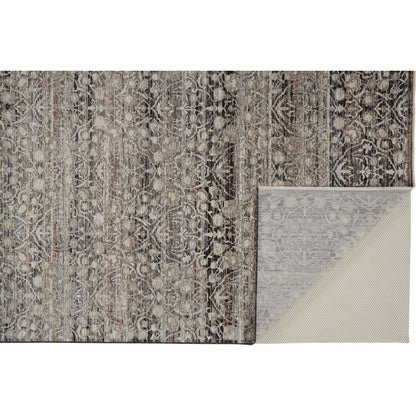 Caprio Transitional Damask Rug - 3961F by Feizy in gray, ivory, tan. Made from polyester, viscose in a unique style.