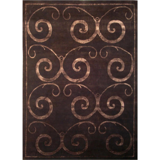 001 SI-2544009,SI-2544010,SI-2544011 | Primary Silo | Super Tibetan 9201 Rug by Exquisite Rugs in dark chocolate. Made from wool, bamboo silk in a unique style.