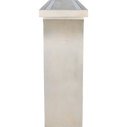Katya Console Table by Butler Specialty Company in silver and silver leaf. Made from poplar hardwood solids, distressed mirror in a modern style.