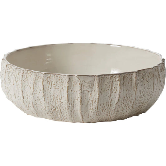 Beechwood Bowl by Accent Decor in off-white. Made from ceramic in a modern style.