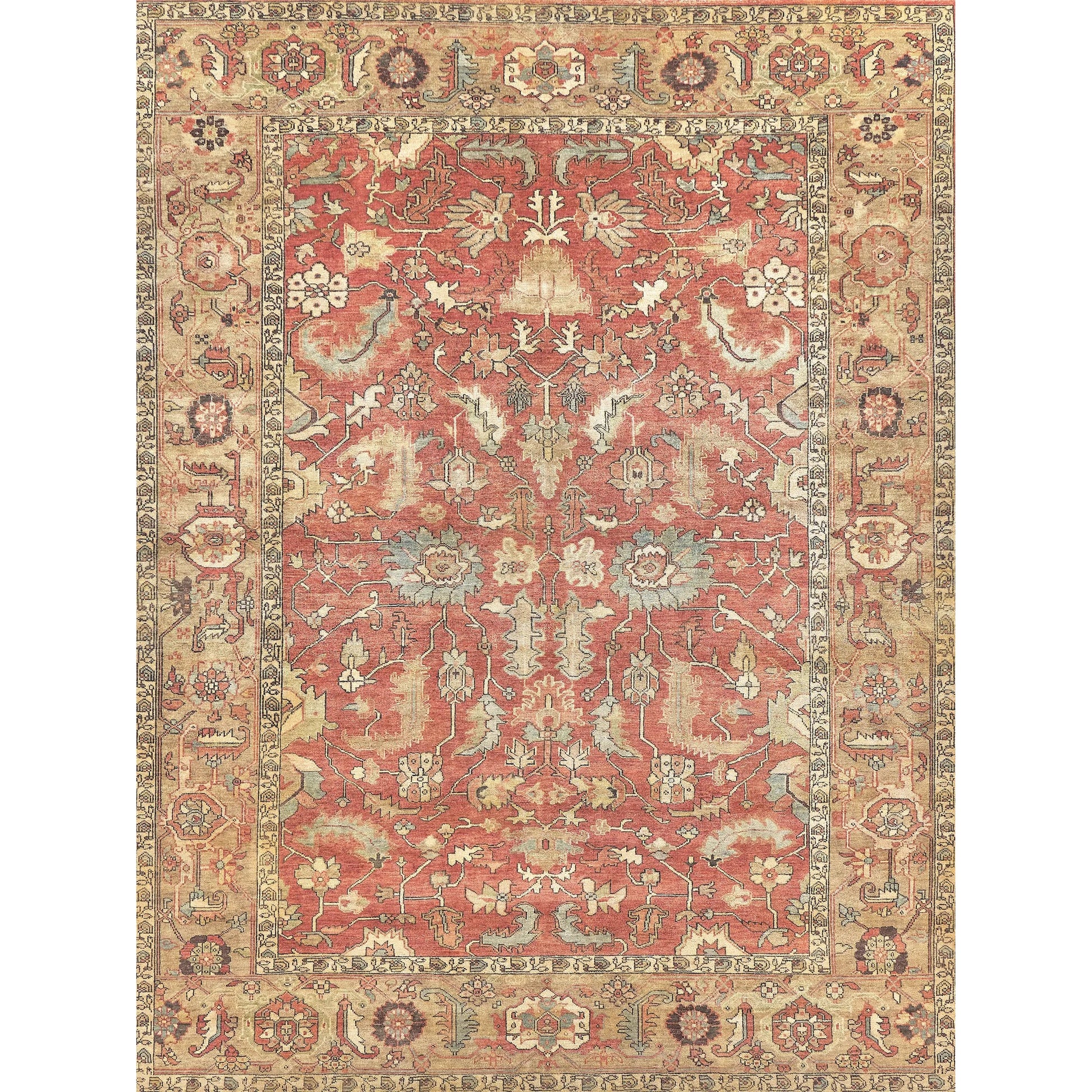 Antique Weave Handmade Serapi Rug by Exquisite Rugs in rust, gold. Made from new zealand wool in a unique style.