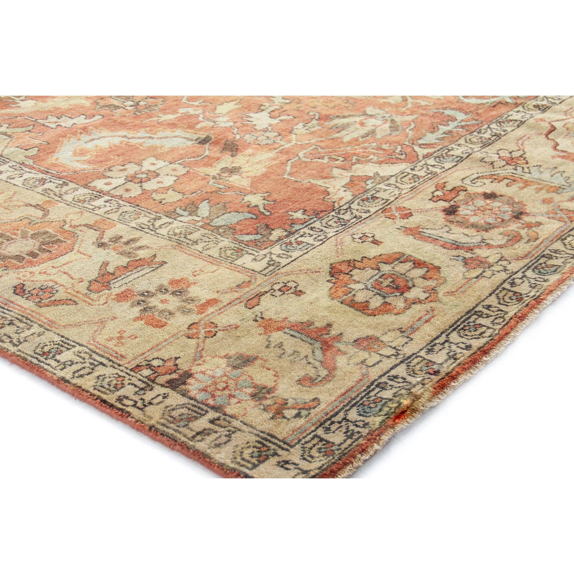 Antique Weave Handmade Serapi Rug by Exquisite Rugs in rust, gold. Made from new zealand wool in a unique style.