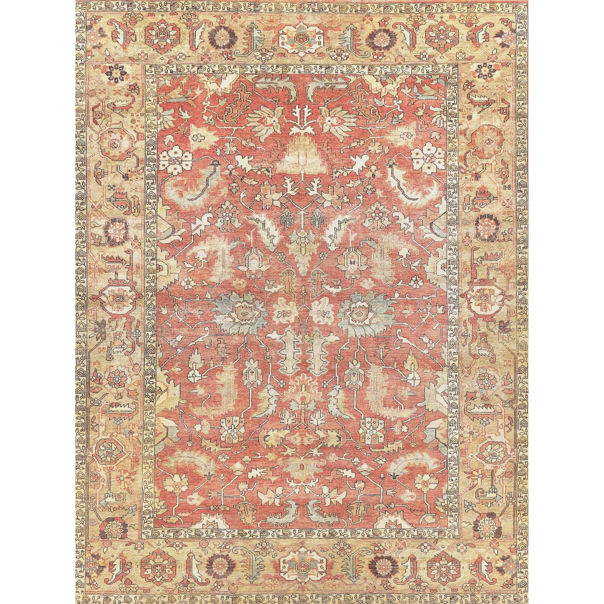 Antique Weave Handmade Serapi Rug by Exquisite Rugs in rust, gold. Made from new zealand wool in a unique style.