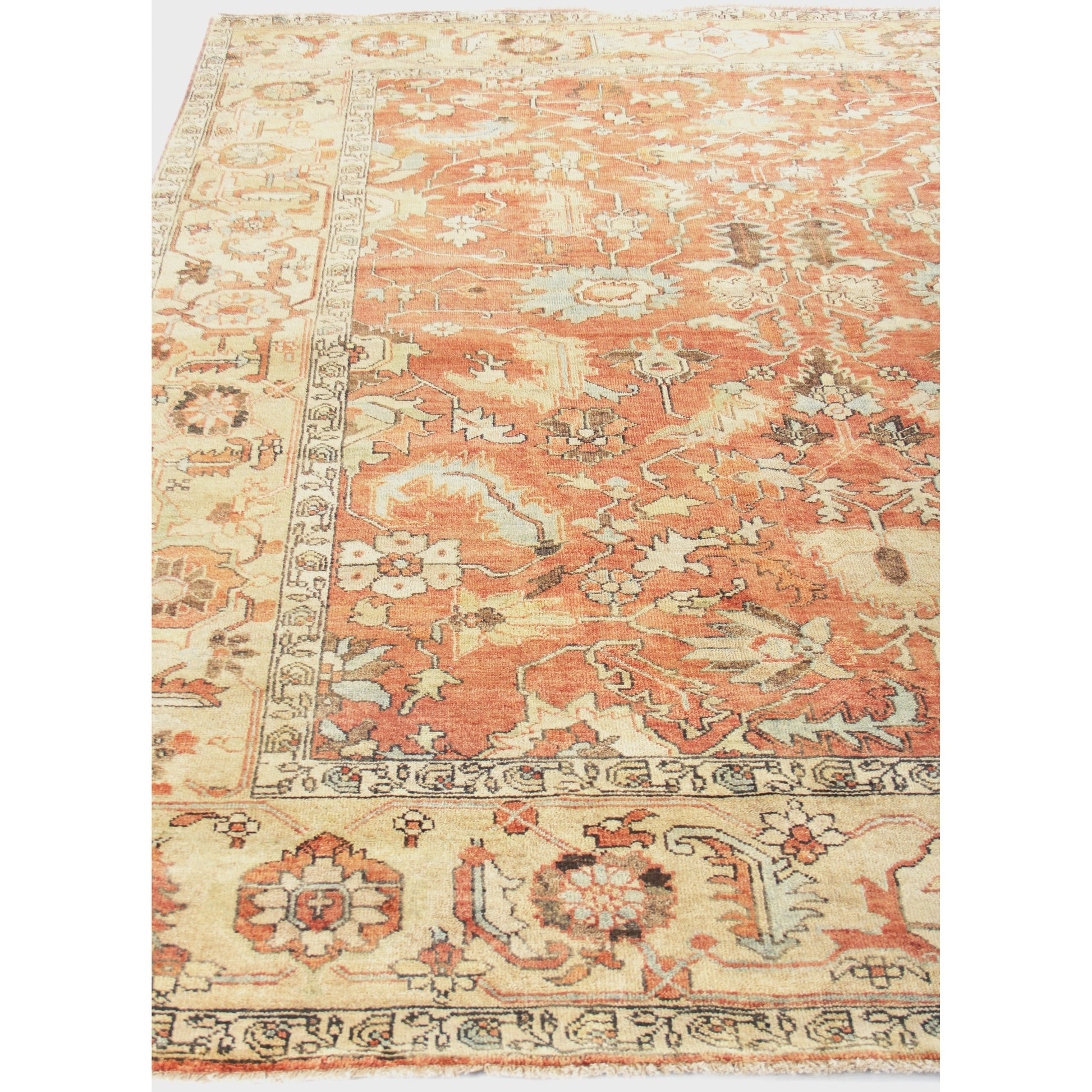 Antique Weave Handmade Serapi Rug by Exquisite Rugs in rust, gold. Made from new zealand wool in a unique style.