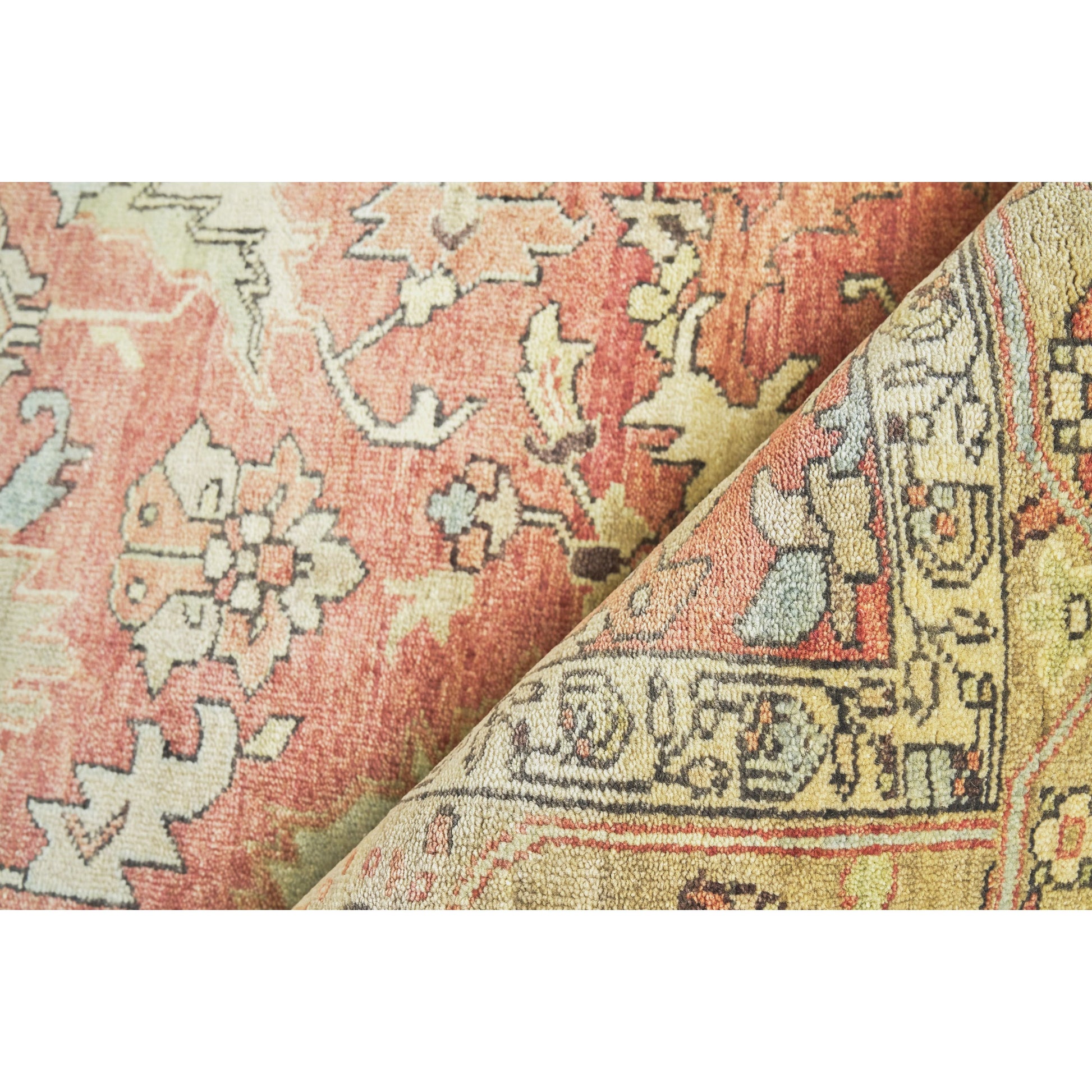 Antique Weave Handmade Serapi Rug by Exquisite Rugs in rust, gold. Made from new zealand wool in a unique style.