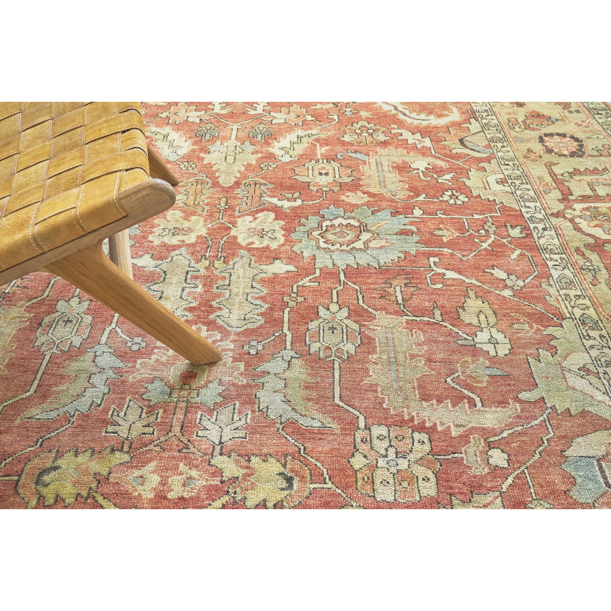 Antique Weave Handmade Serapi Rug by Exquisite Rugs in rust, gold. Made from new zealand wool in a unique style.
