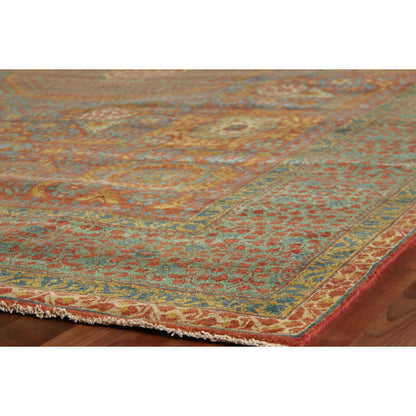 Mamluk Rug by Exquisite Rugs in rust, green. Made from new zealand wool in a unique style.