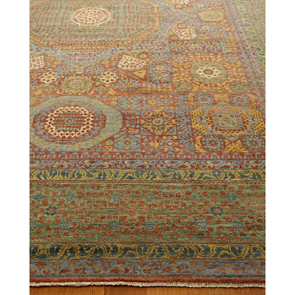 Mamluk Rug by Exquisite Rugs in rust, green. Made from new zealand wool in a unique style.