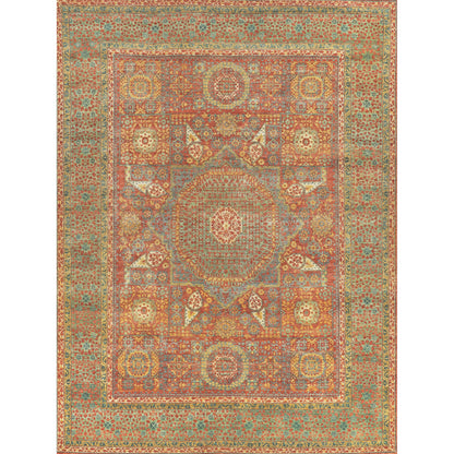 Mamluk Rug by Exquisite Rugs in rust, green. Made from new zealand wool in a unique style.