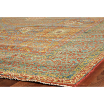 Mamluk Rug by Exquisite Rugs in rust, green. Made from new zealand wool in a unique style.