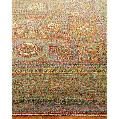 Mamluk Rug by Exquisite Rugs in rust, green. Made from new zealand wool in a unique style.