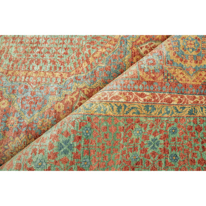 Mamluk Rug by Exquisite Rugs in rust, green. Made from new zealand wool in a unique style.