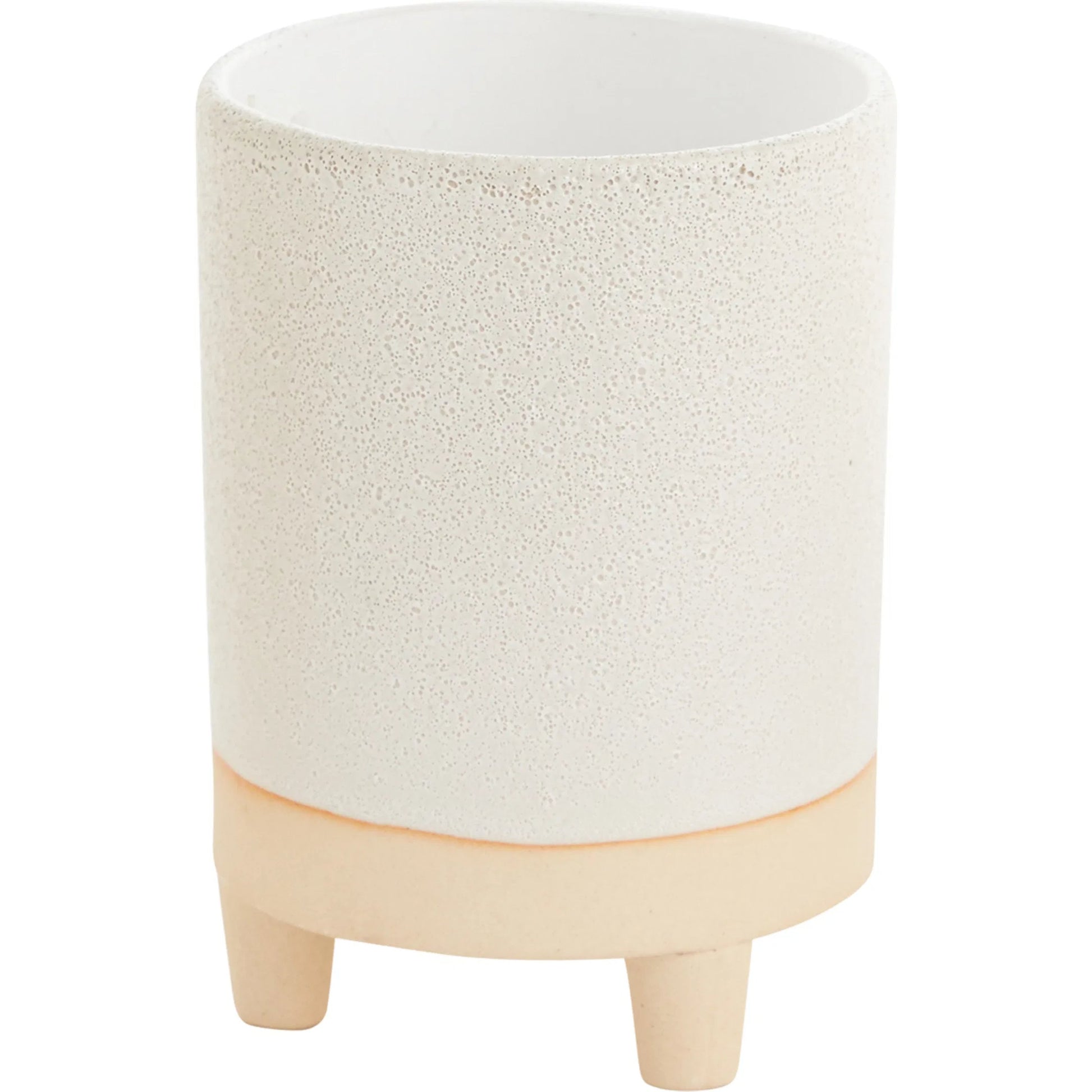 Delray Footed Pot by Accent Decor in white. Made from ceramic in a unique style.