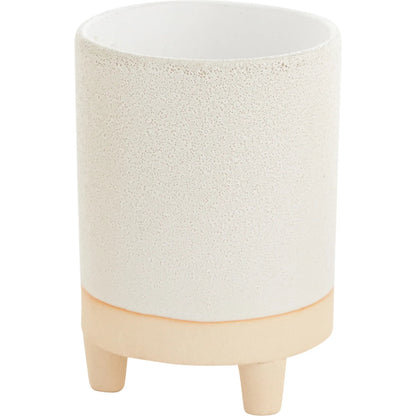 Delray Footed Pot by Accent Decor in white. Made from ceramic in a unique style.