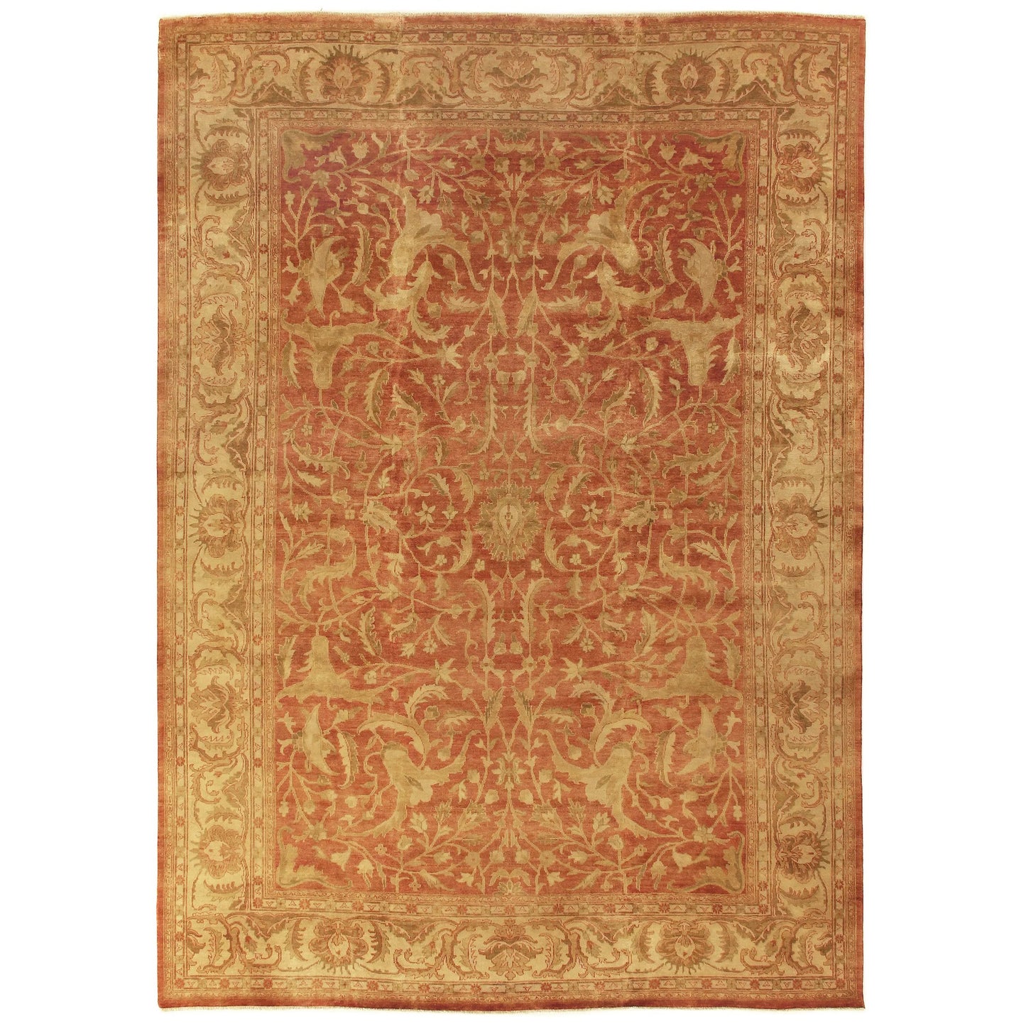 001 SI-2544014,SI-2544015,SI-2544016 | Primary Silo | Antique Weave Oushak 9210 Rug by Exquisite Rugs in rust, ivory. Made from new zealand wool in a unique style.