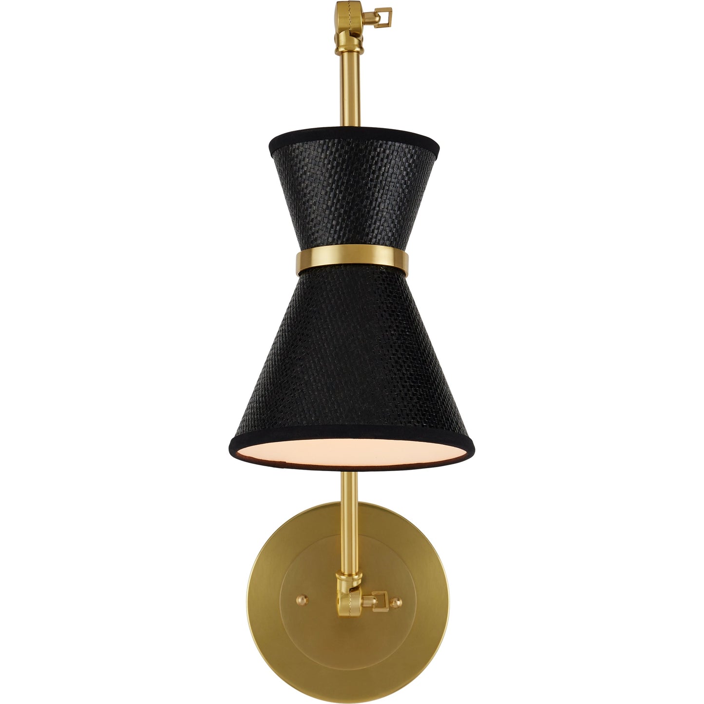 002 SI-2133855 | Additional Silo | Avignon Wall Sconce by Currey and Company in polished brass, black. Made from metal, paper in a modern style.