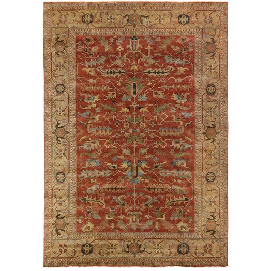 Antique Weave Serapi 9225 Rug by Exquisite Rugs in rust, gold. Made from new zealand wool in a unique style.