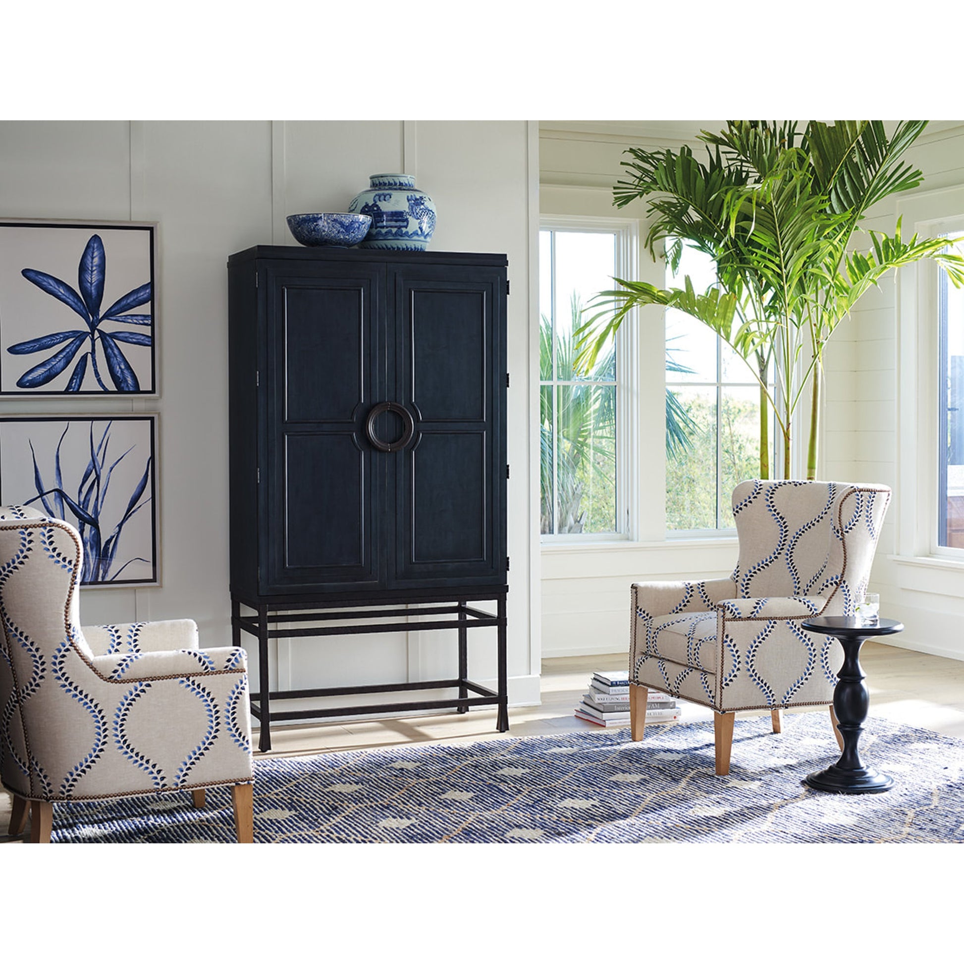 Jade Bar Chest on Stand by Lexington. Made from unique in a coastal style.