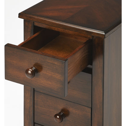Kelton Chairside Chest by Butler Specialty Company. Made from rubberwood solids, mdf, cherry veneer in a traditional style.