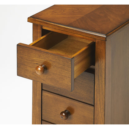 Kelton Chairside Chest by Butler Specialty Company. Made from rubberwood solids, mdf, cherry veneer in a traditional style.
