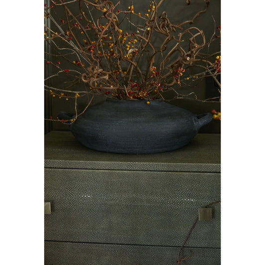 Ochoa Vase by Accent Decor in black. Made from ceramic in a modern style.