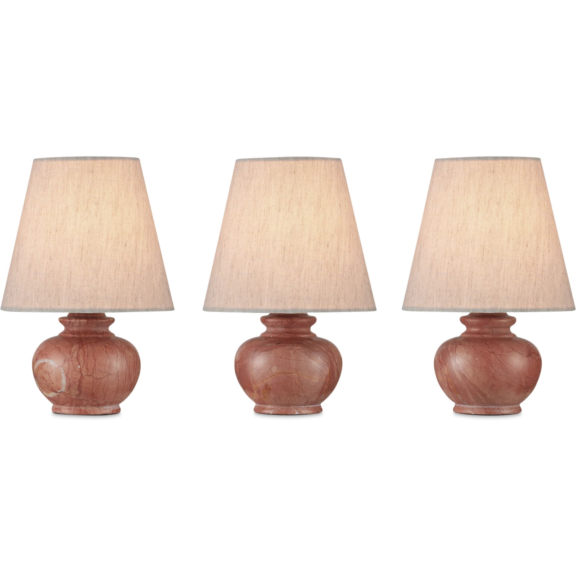 Piccolo Pink Mini Table Lamp by Currey and Company in natural rose. Made from rosa cappuccino marble in a eclectic & global style.