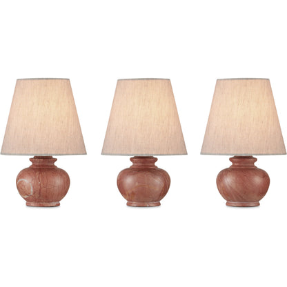 Piccolo Pink Mini Table Lamp by Currey and Company in natural rose. Made from rosa cappuccino marble in a eclectic & global style.