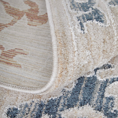 Pasha Transitional & Botanical Rug - 39M8F by Feizy in ivory, blue, gold. Made from polyester in a unique style.