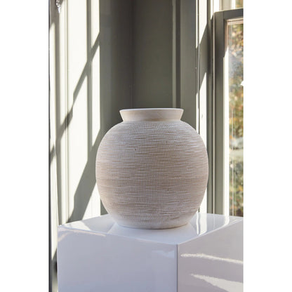 Sirocco Vase by Accent Decor in white. Made from ceramic in a cottage & farmhouse style.