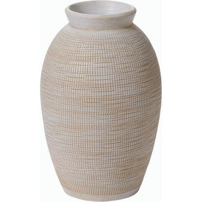 Sirocco Vase by Accent Decor in white. Made from ceramic in a cottage & farmhouse style.