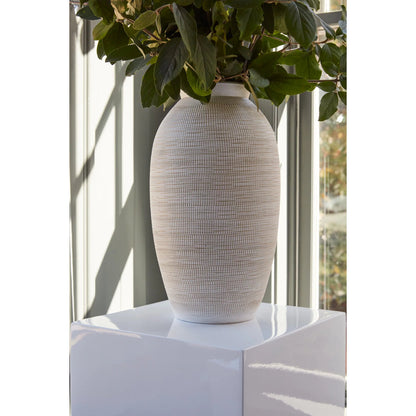 Sirocco Vase by Accent Decor in white. Made from ceramic in a cottage & farmhouse style.