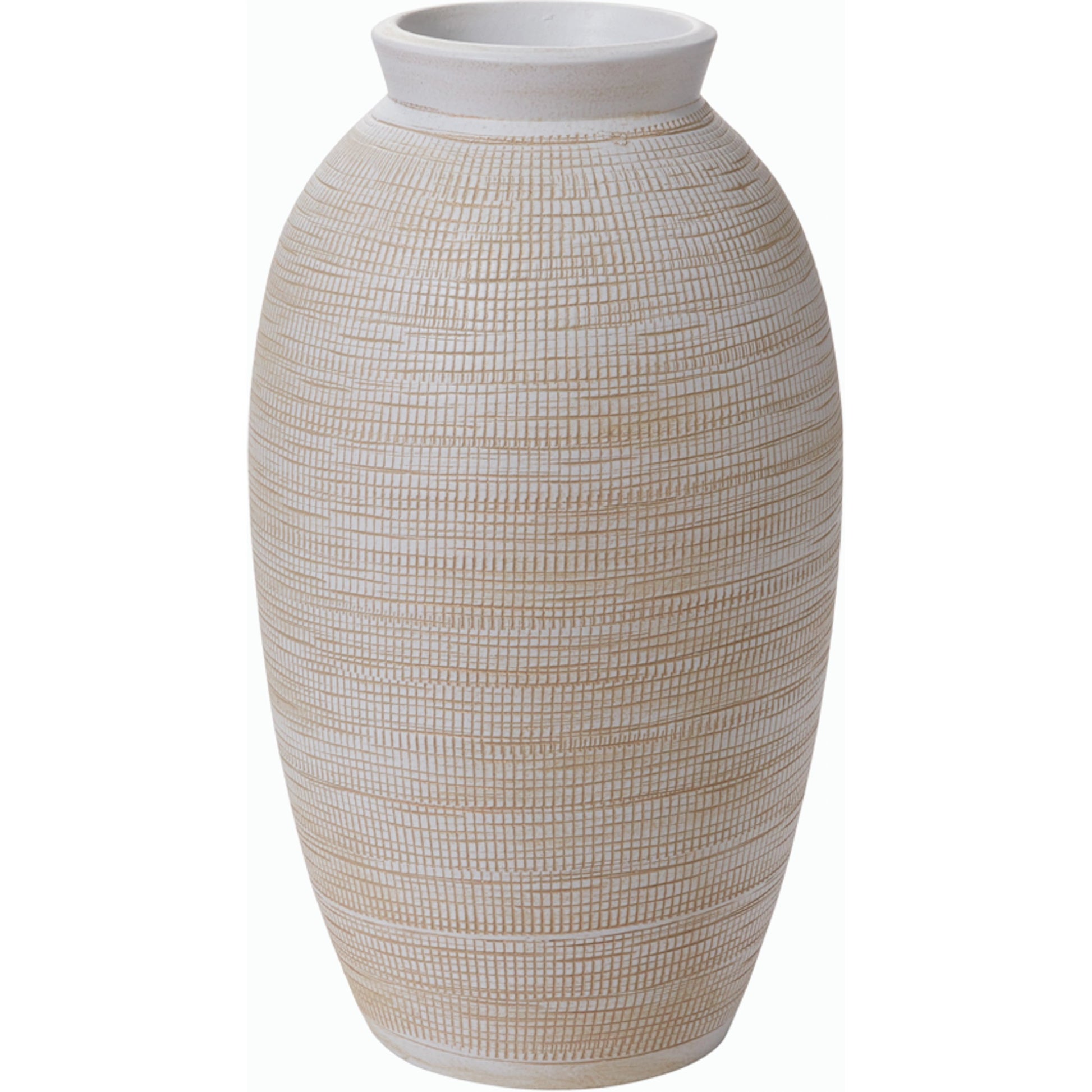 Sirocco Vase by Accent Decor in white. Made from ceramic in a cottage & farmhouse style.
